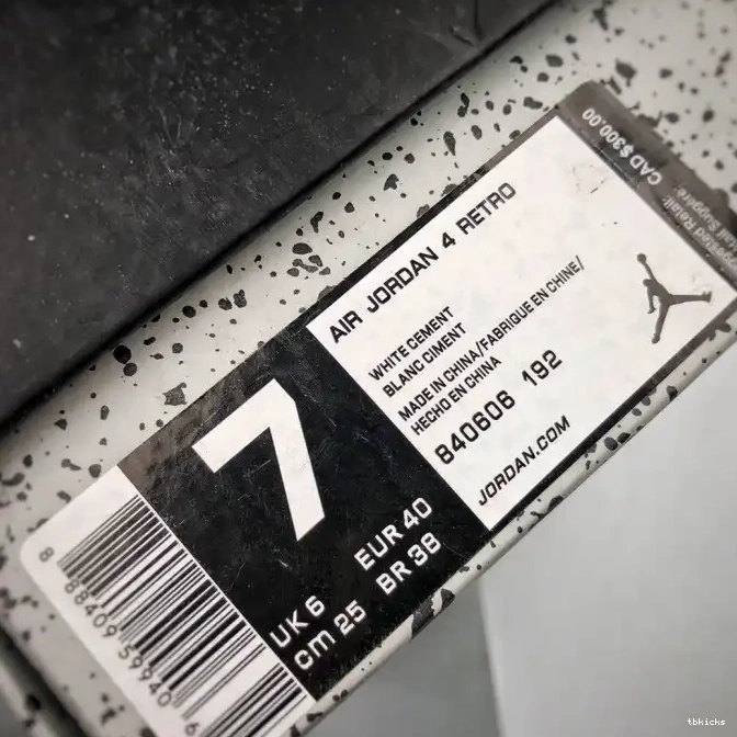 Rep TB (nike) OG Cement 4 White 840606-192 Air Jordan 0430